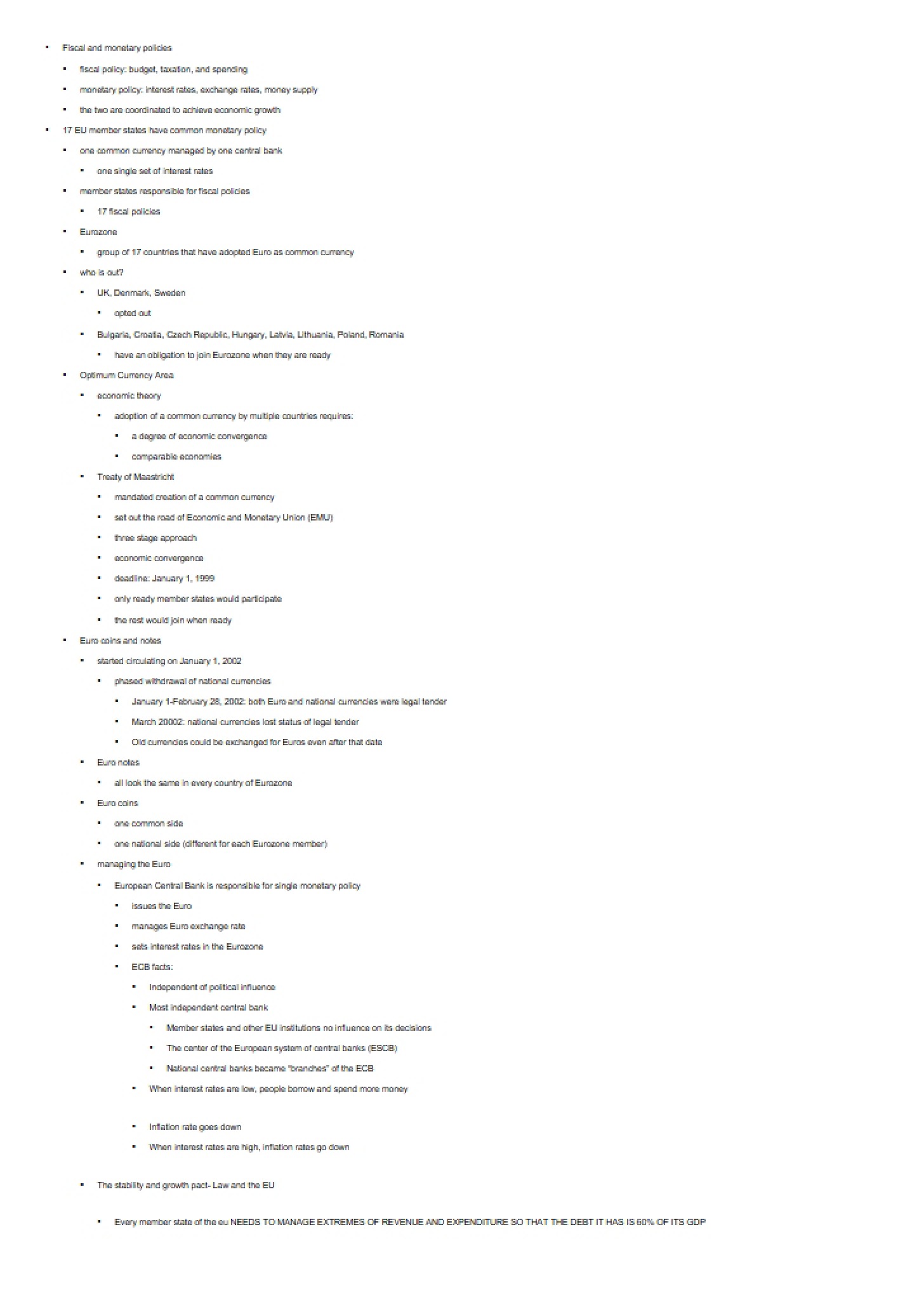 Policies Monetary and Fiscal