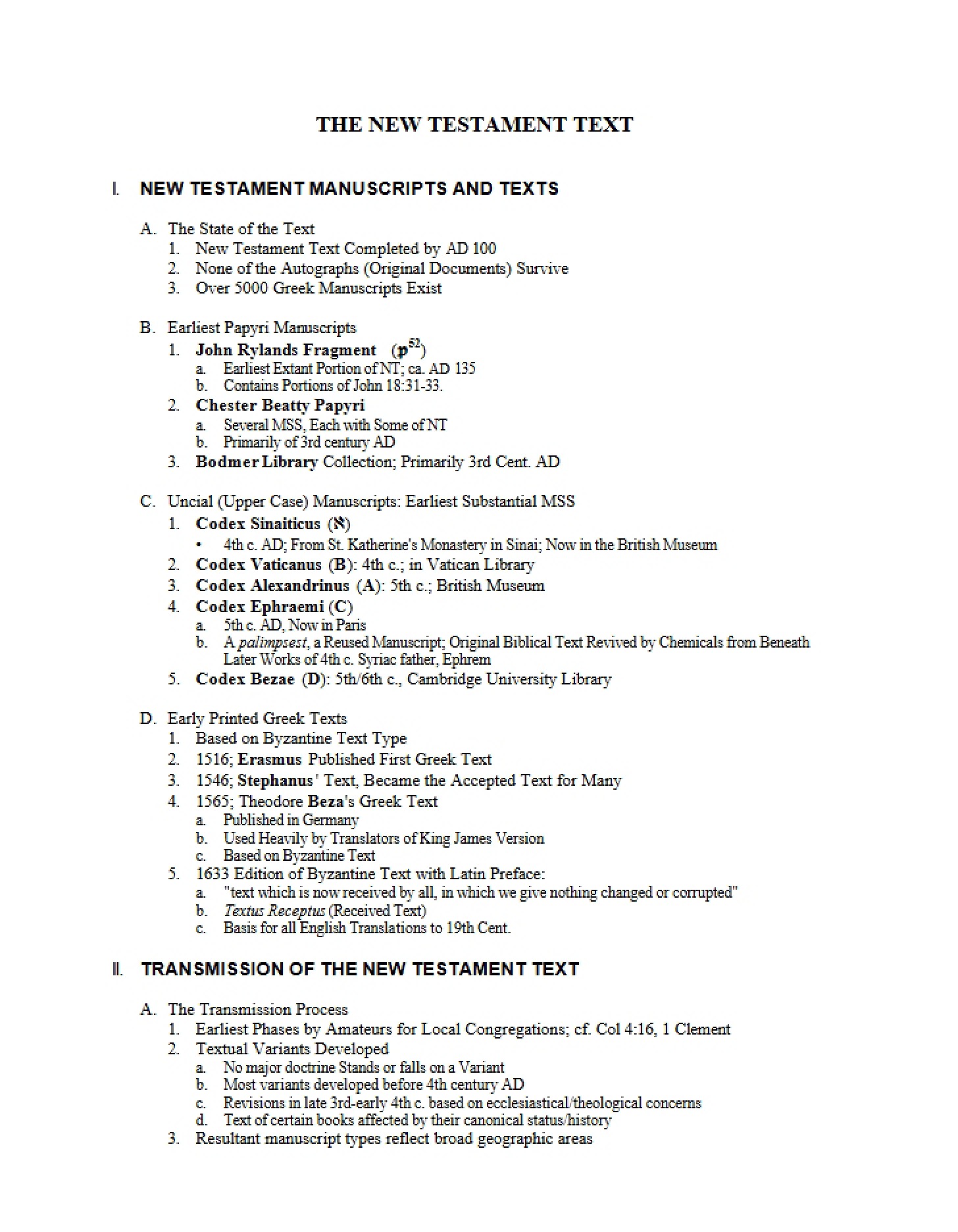 New Testament Textual Analysis