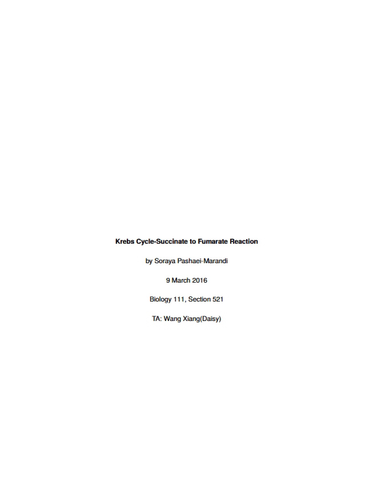 Laboratory on Cellular Metabolism for Introductory Biology I