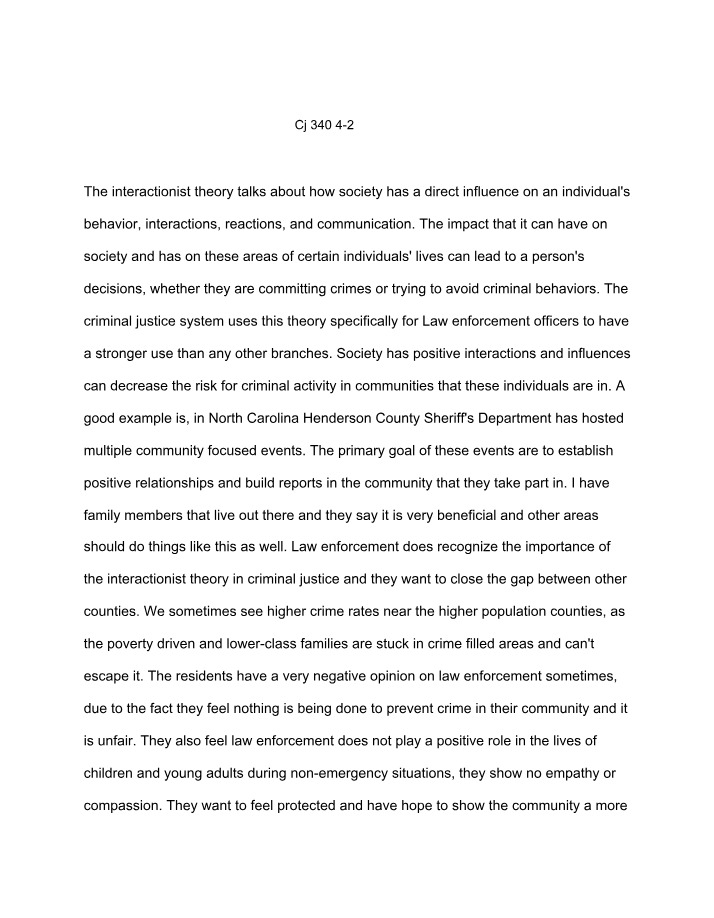 Interactionist Theory - Impact on Law Enforcement and Crime