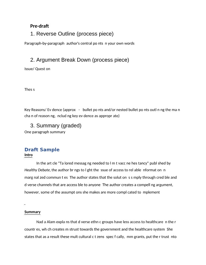 Requirements for Essay