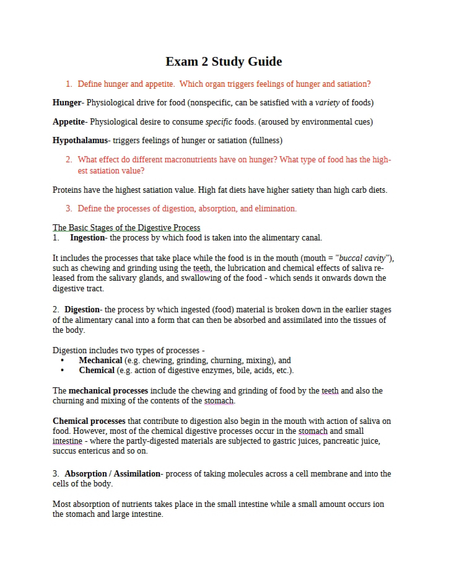 Prep Guide for the Second Test