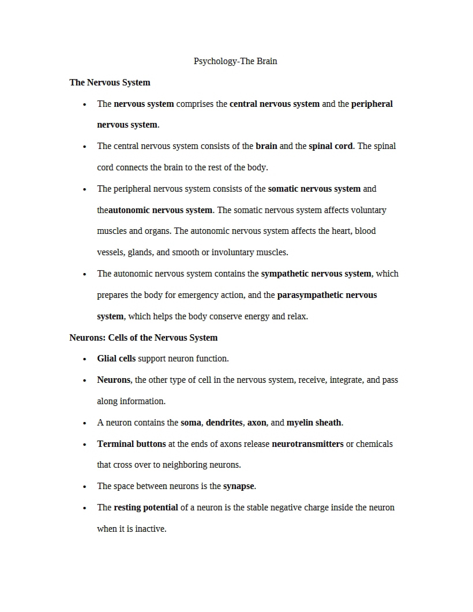 Brain Physiology in Psychology