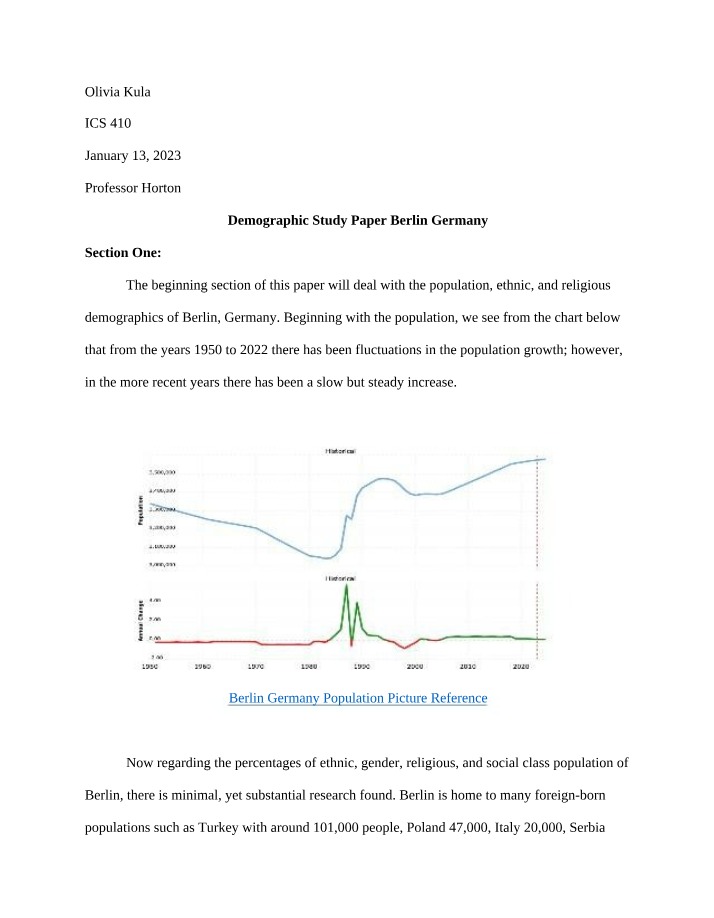 Berlin Germany Demographic Study - Population and Ethnicity