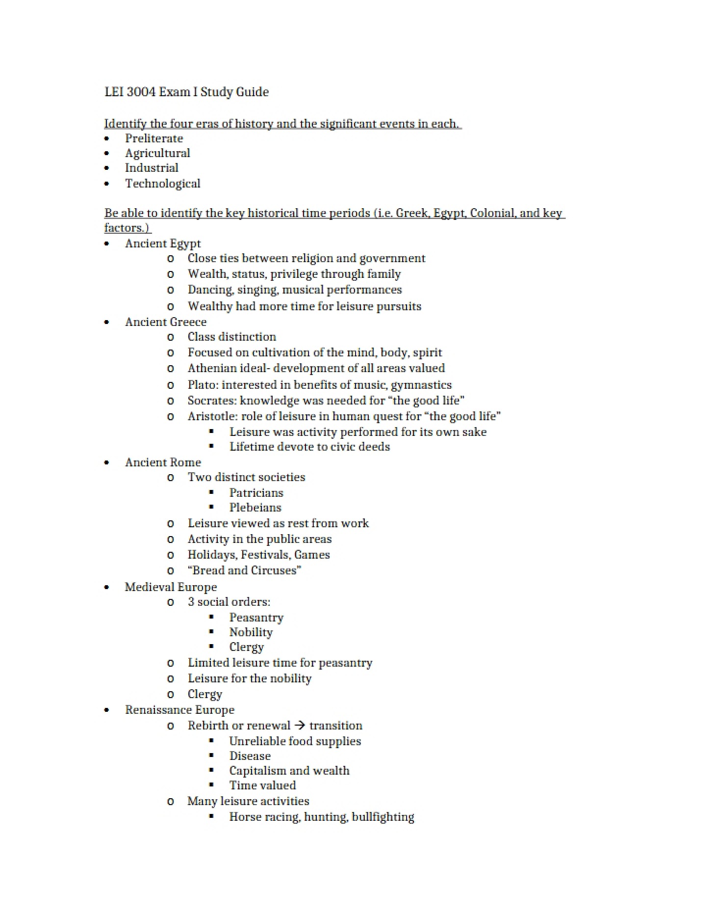 First Major Subject Test