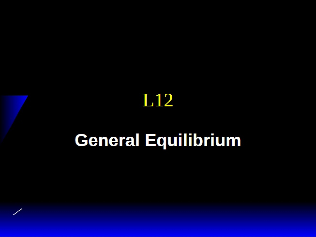 Theory of General Equilibrium