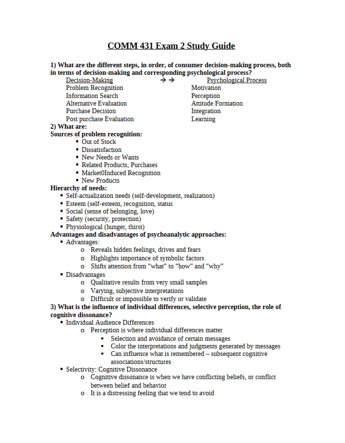 Guide for Second Exam