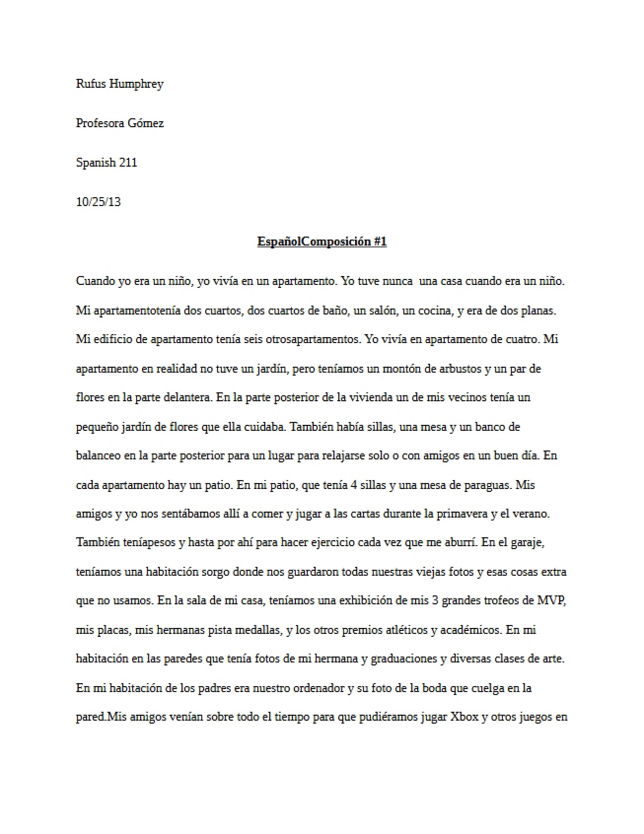Composition in Spanish
