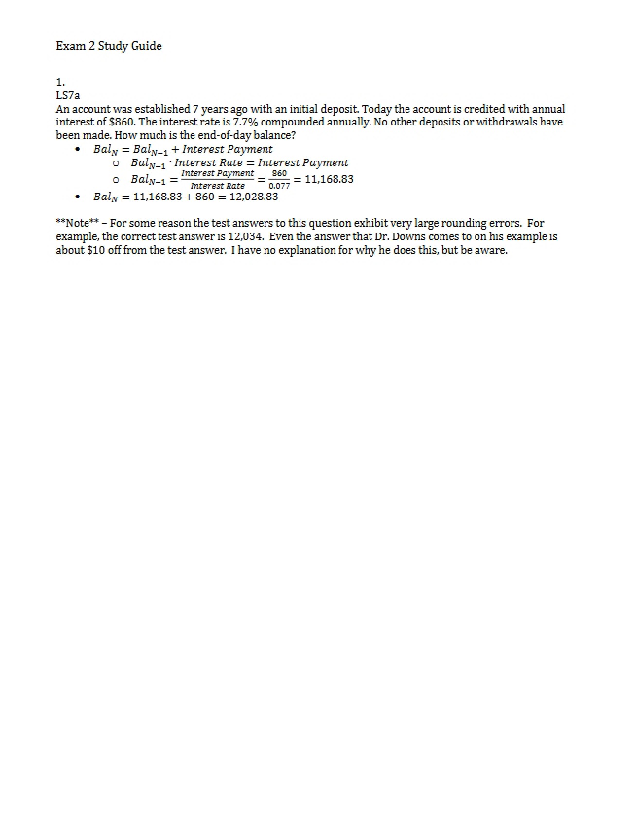 Study Guide for Second Test