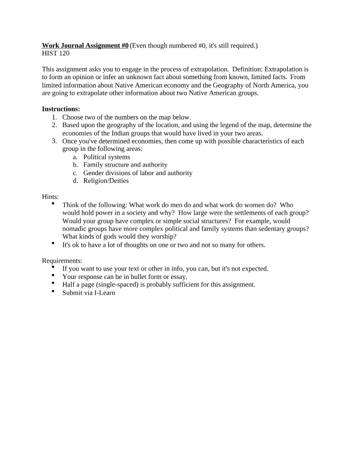 Work Journal 0 - Native American Economies and Societies