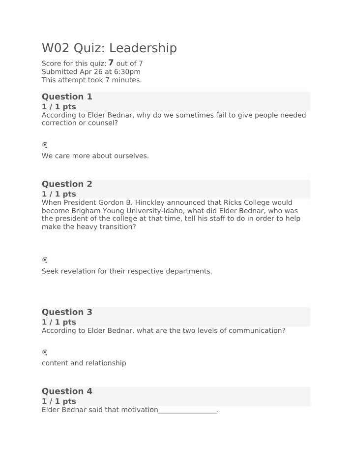 Leadership Quiz - W02