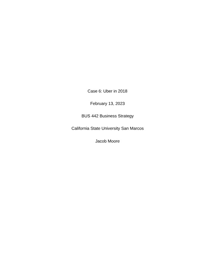 Case 6 - Uber (2018)