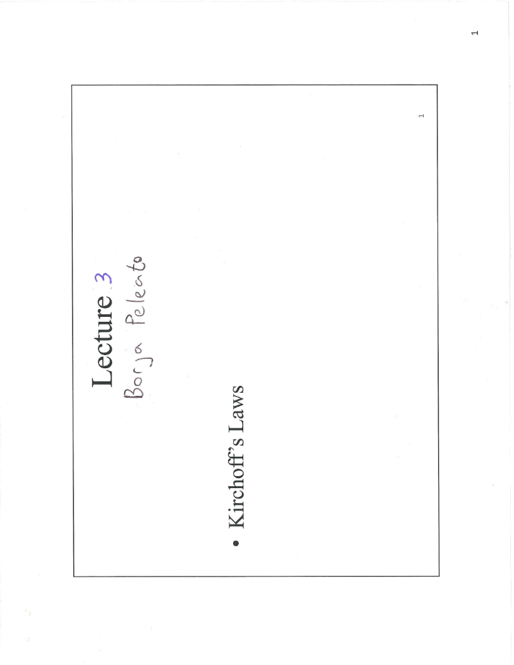 Kirchoff's Laws - Lecture Three