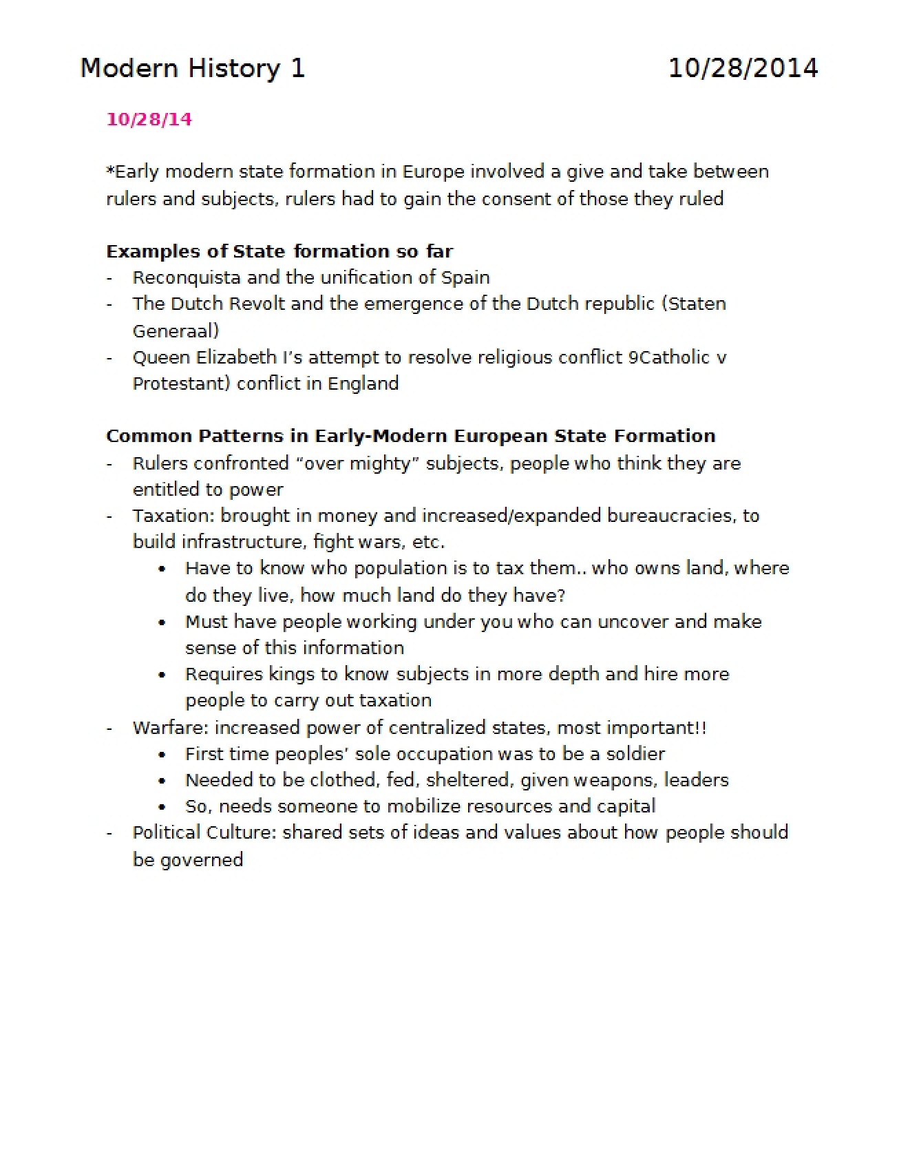 Introduction to Modern History 1