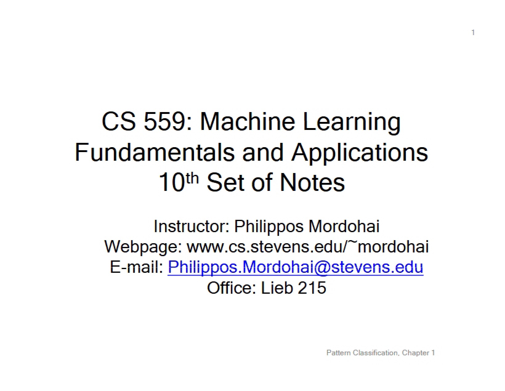 Machine Learning Notes Set 10