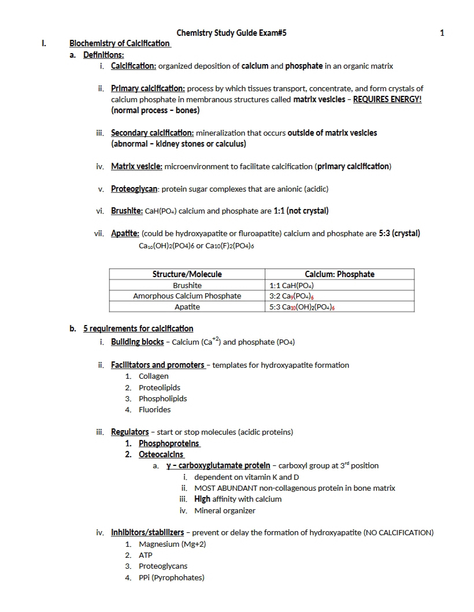 Exam 5 Guide for Chemistry