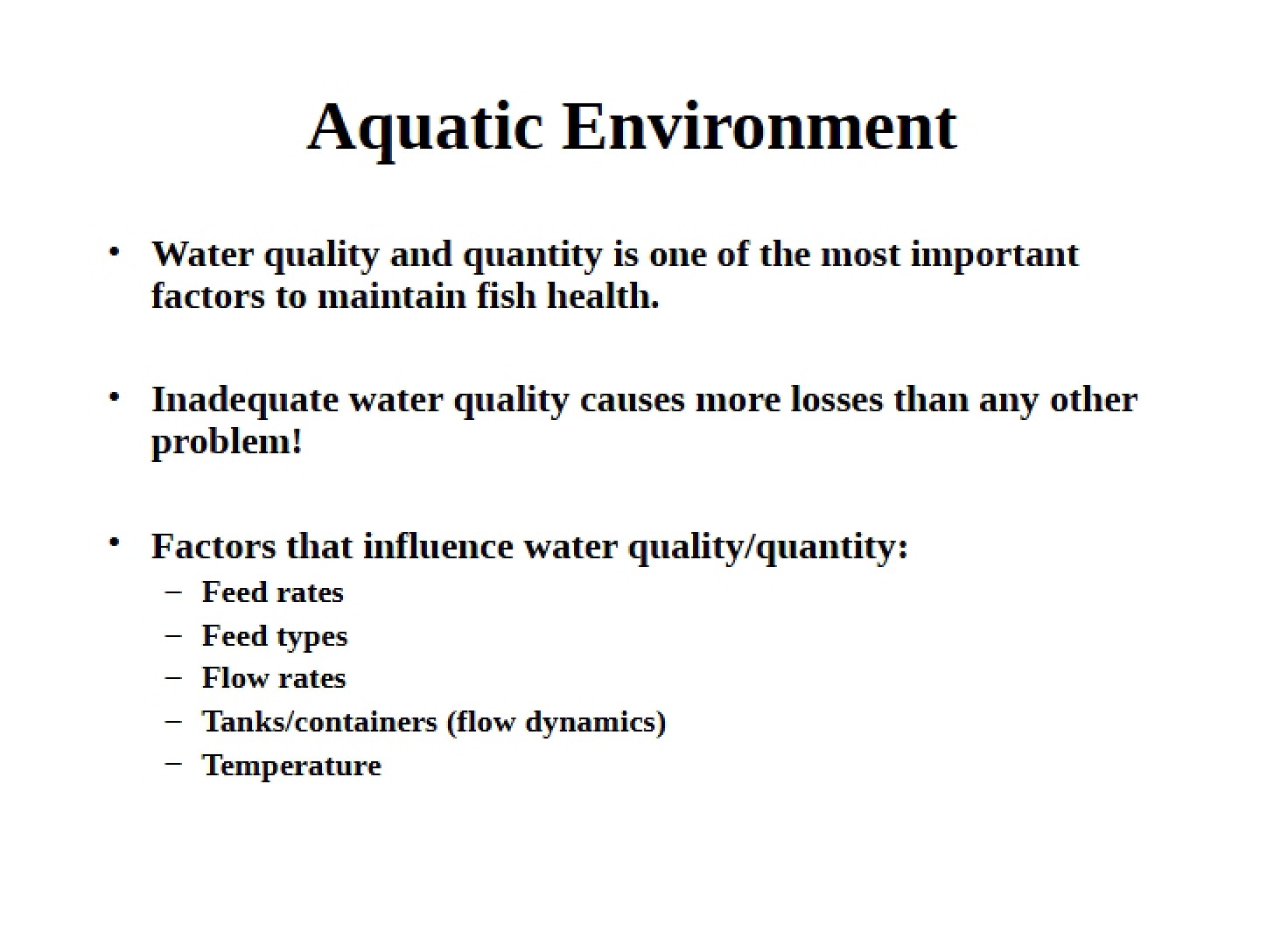 Water Quality (Lecture 2)