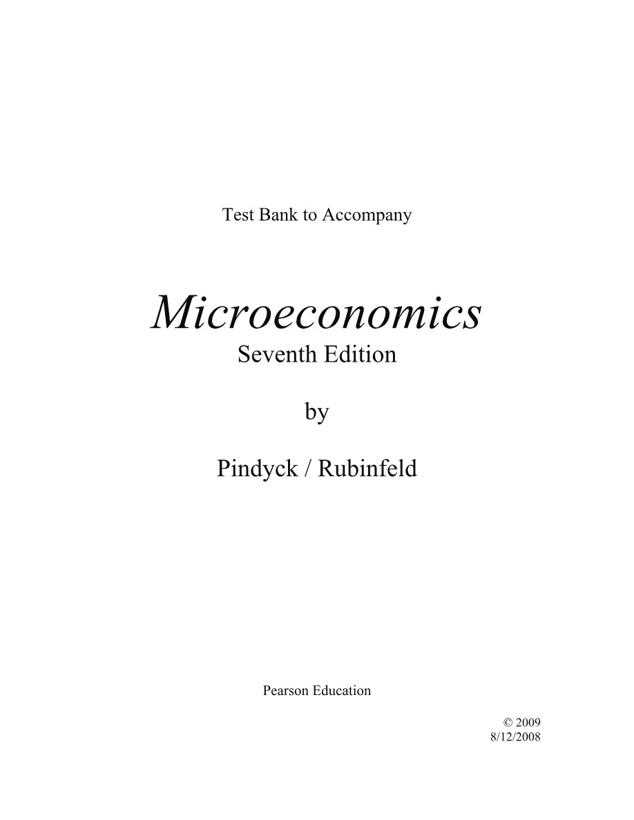 Seventh Edition of Microeconomics