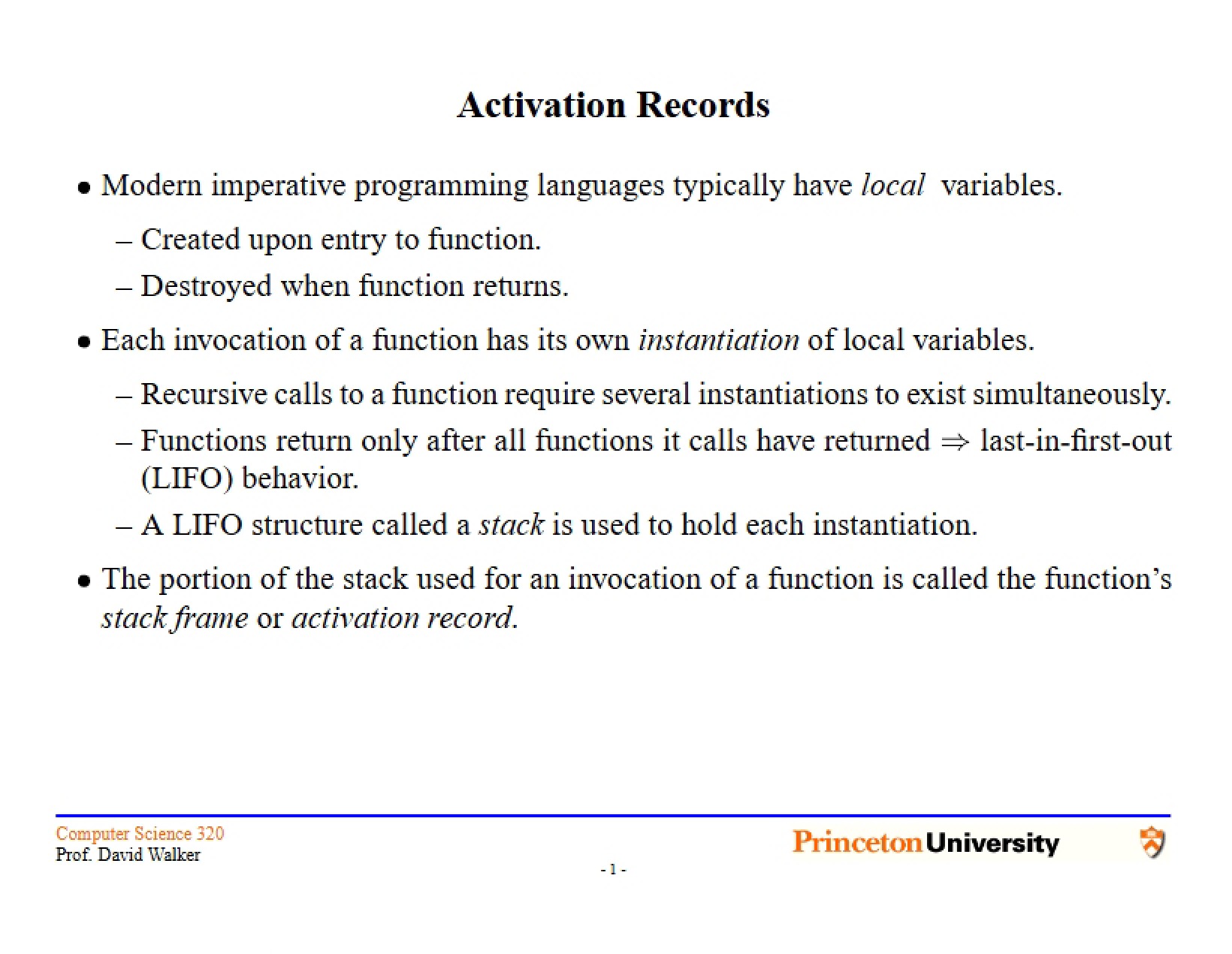 Records of Activation