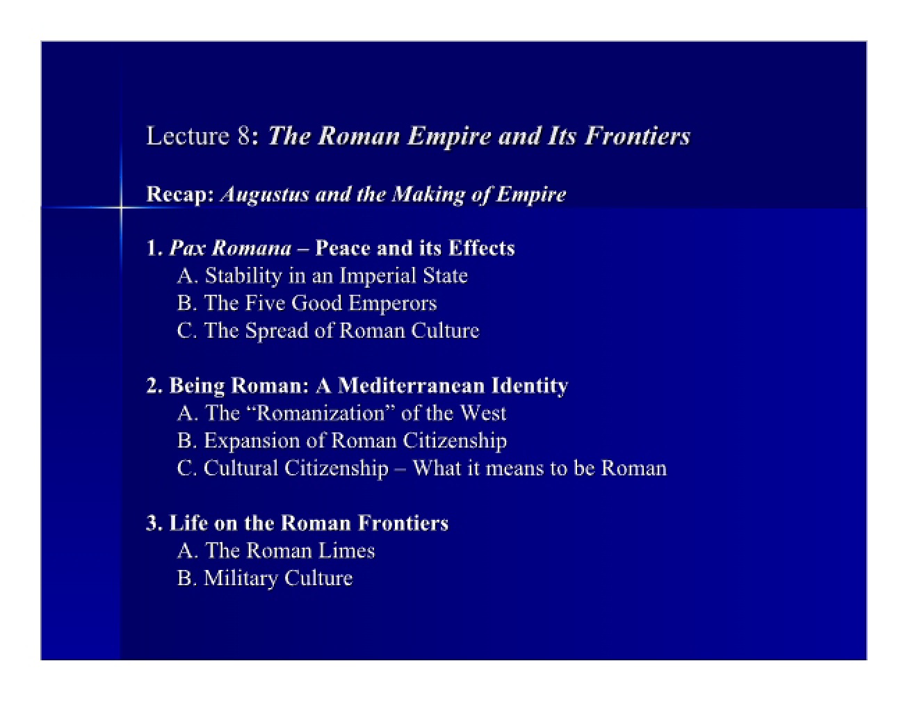Roman Empire and Its Frontiers