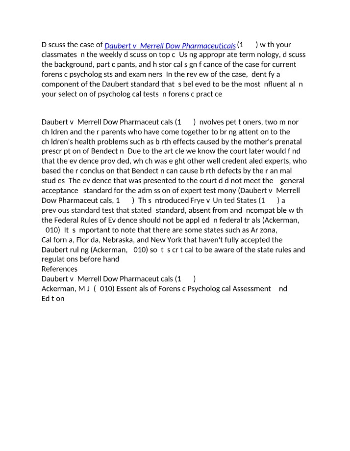 Case Analysis of Daubert v. Merrell Dow Pharmaceuticals