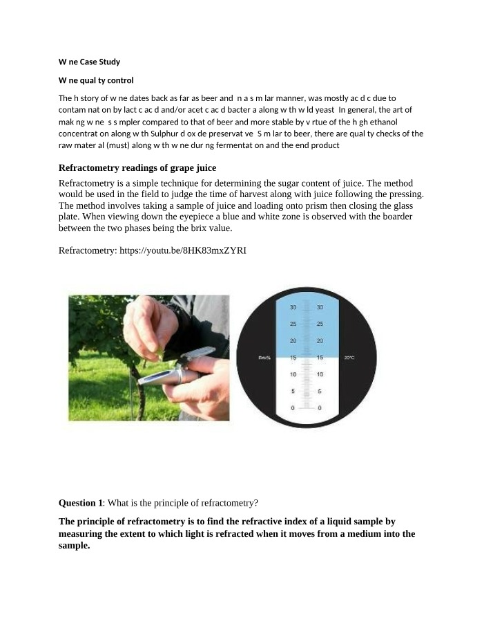 Wine Quality Control and the Role of Refractometry