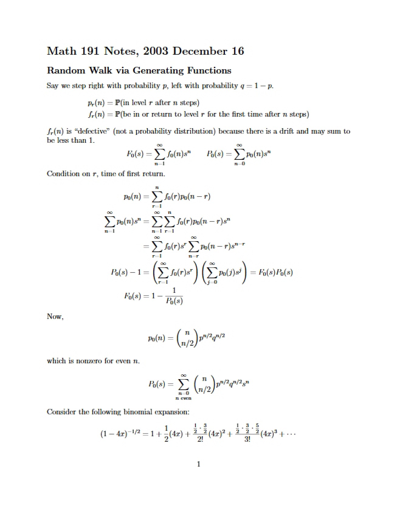 Mathematical Probability December 16