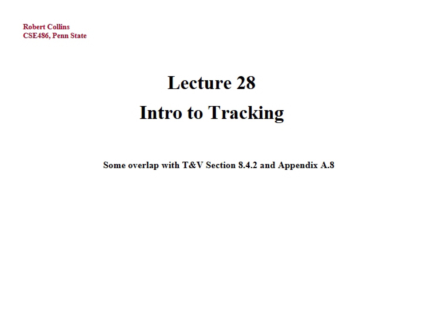 Notes from Lecture