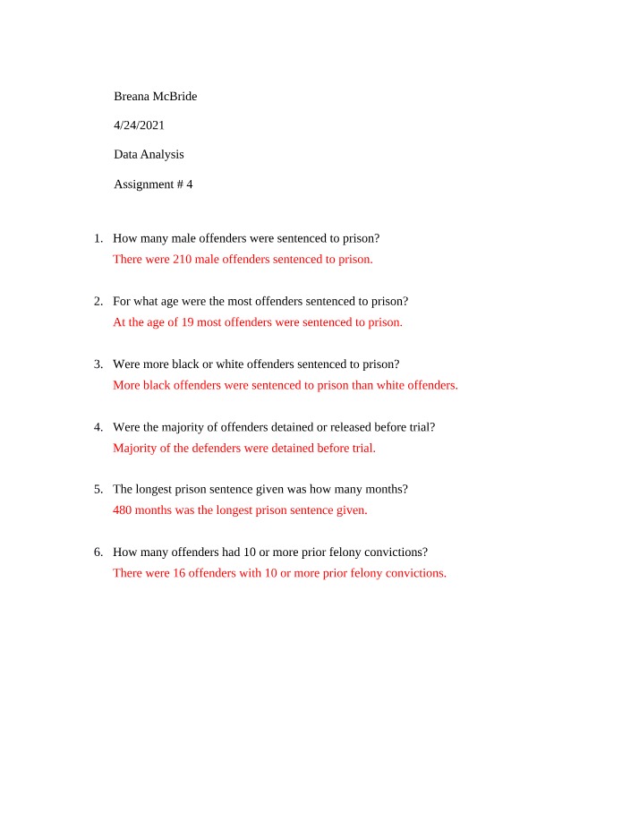 Answers for Data Analysis Assignment 4