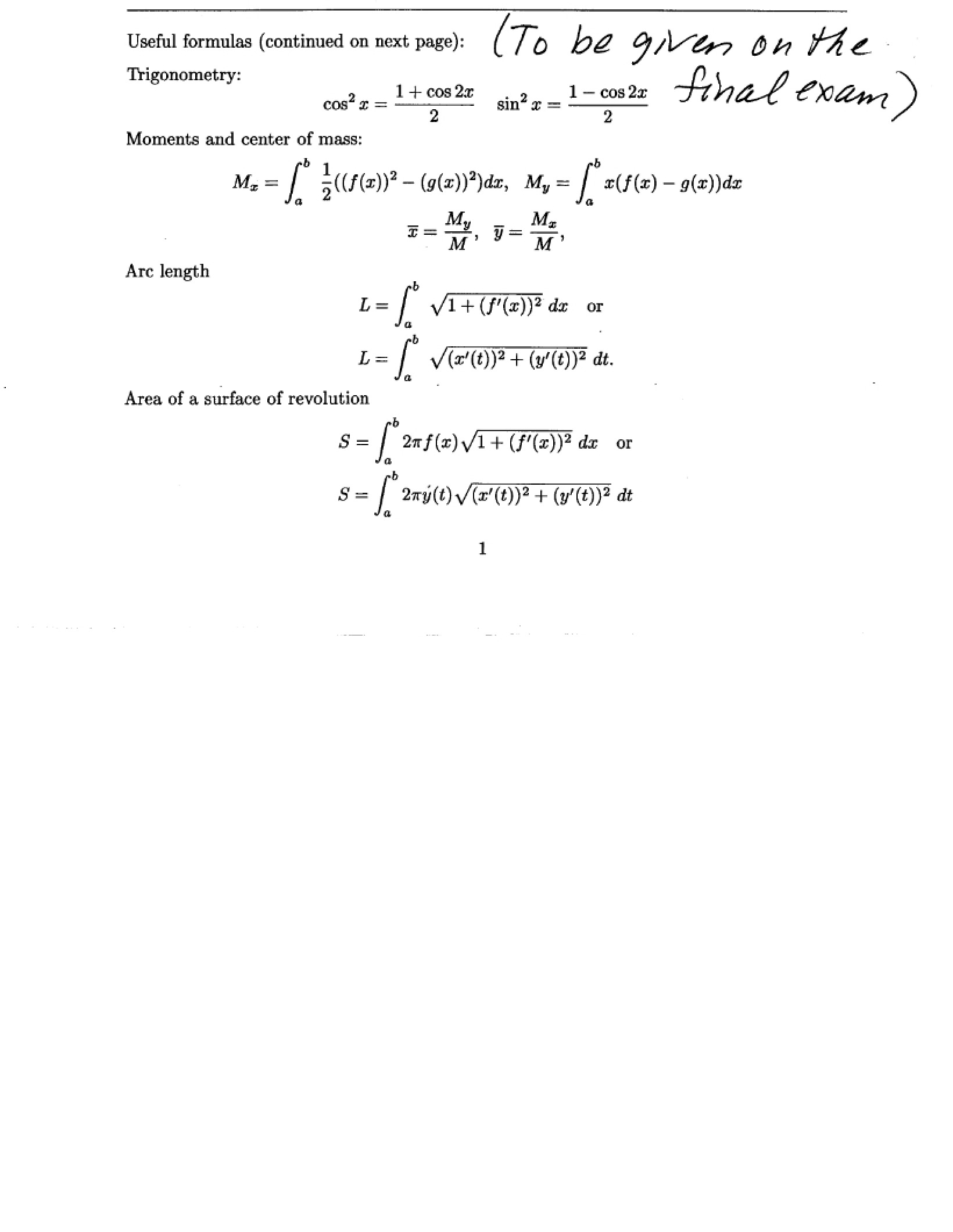 Notes on Calc II