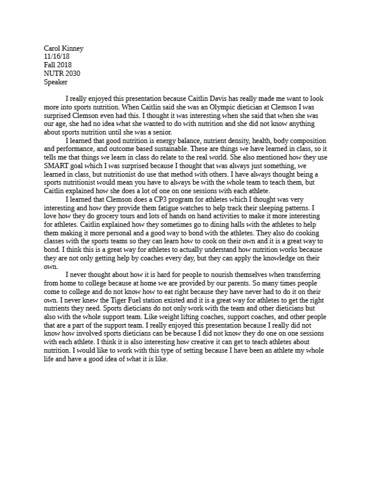 Human Nutrition Essay