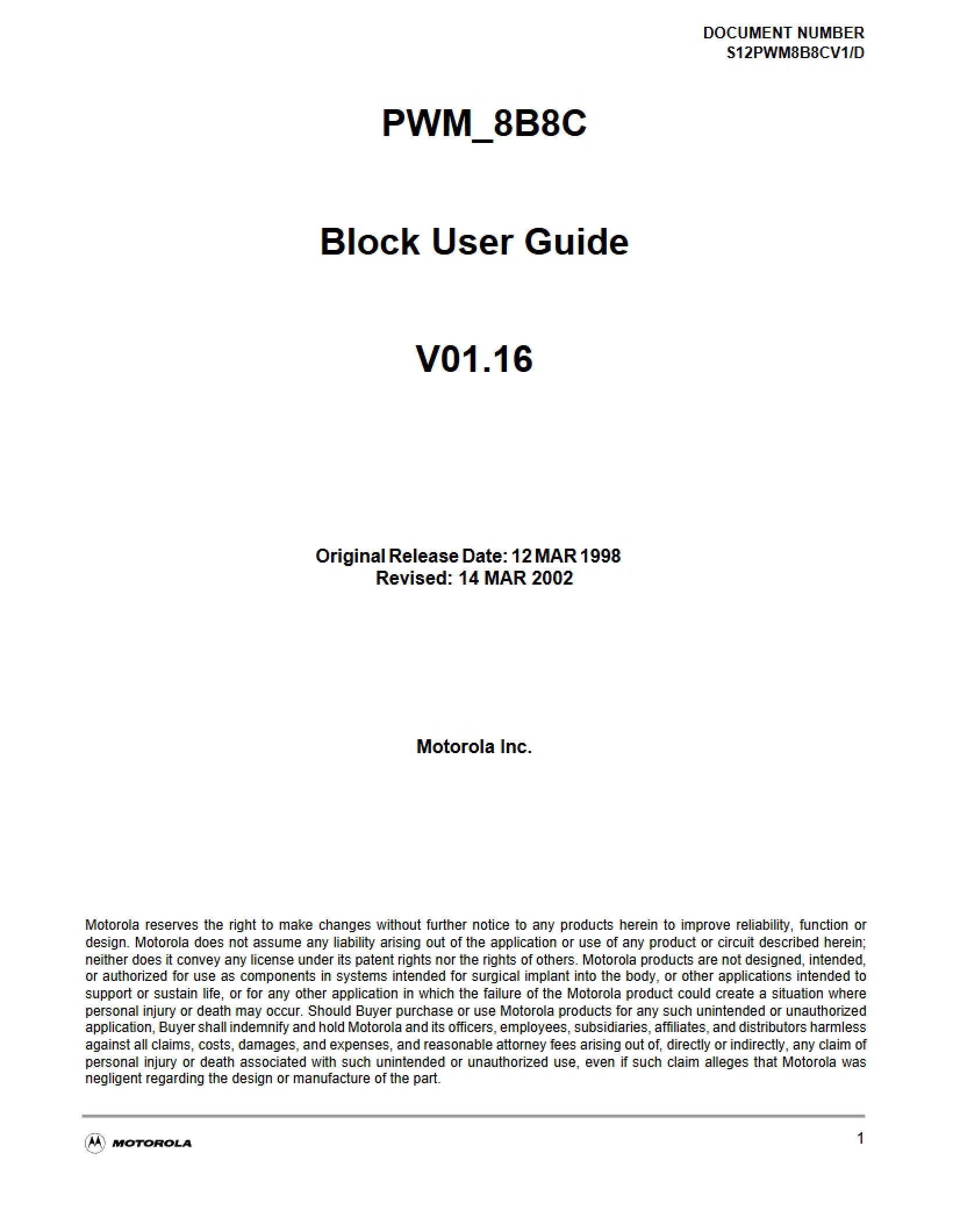 User Guide V01.16 PWM_8B8C Block