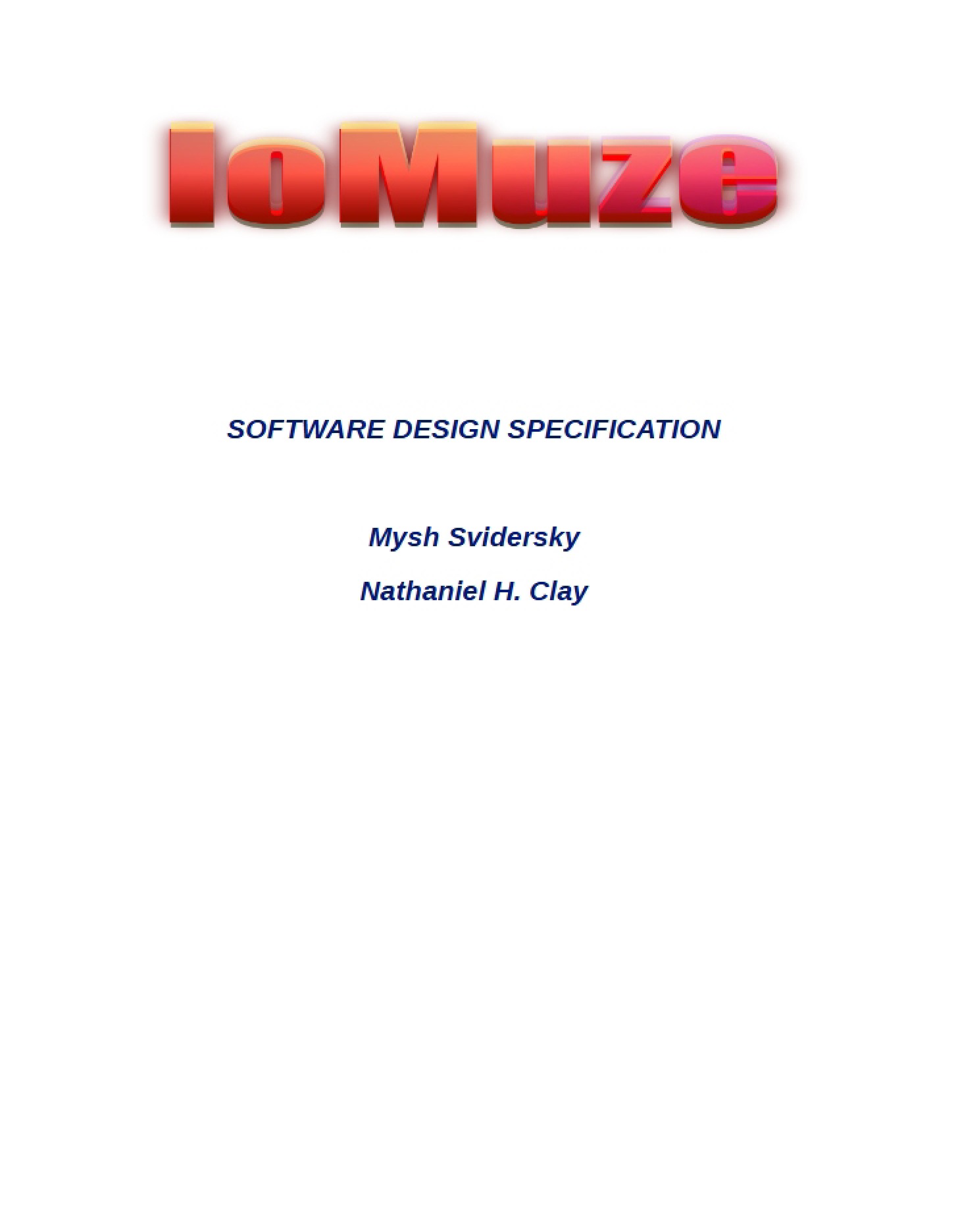 Specifications for Software Design - CS 430