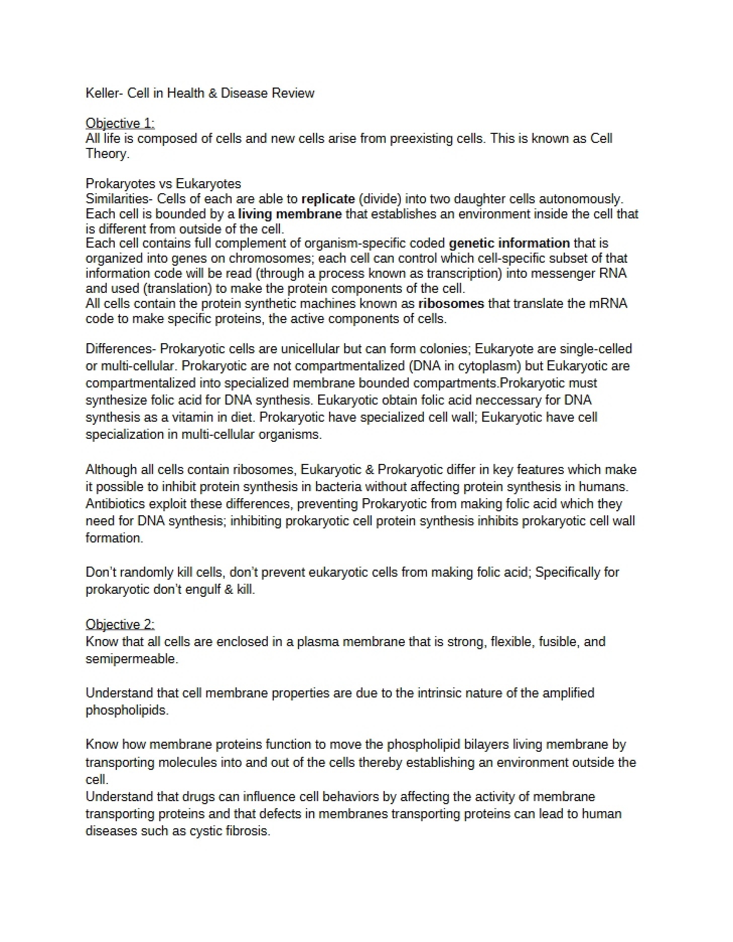Cellular Health and Pathological States