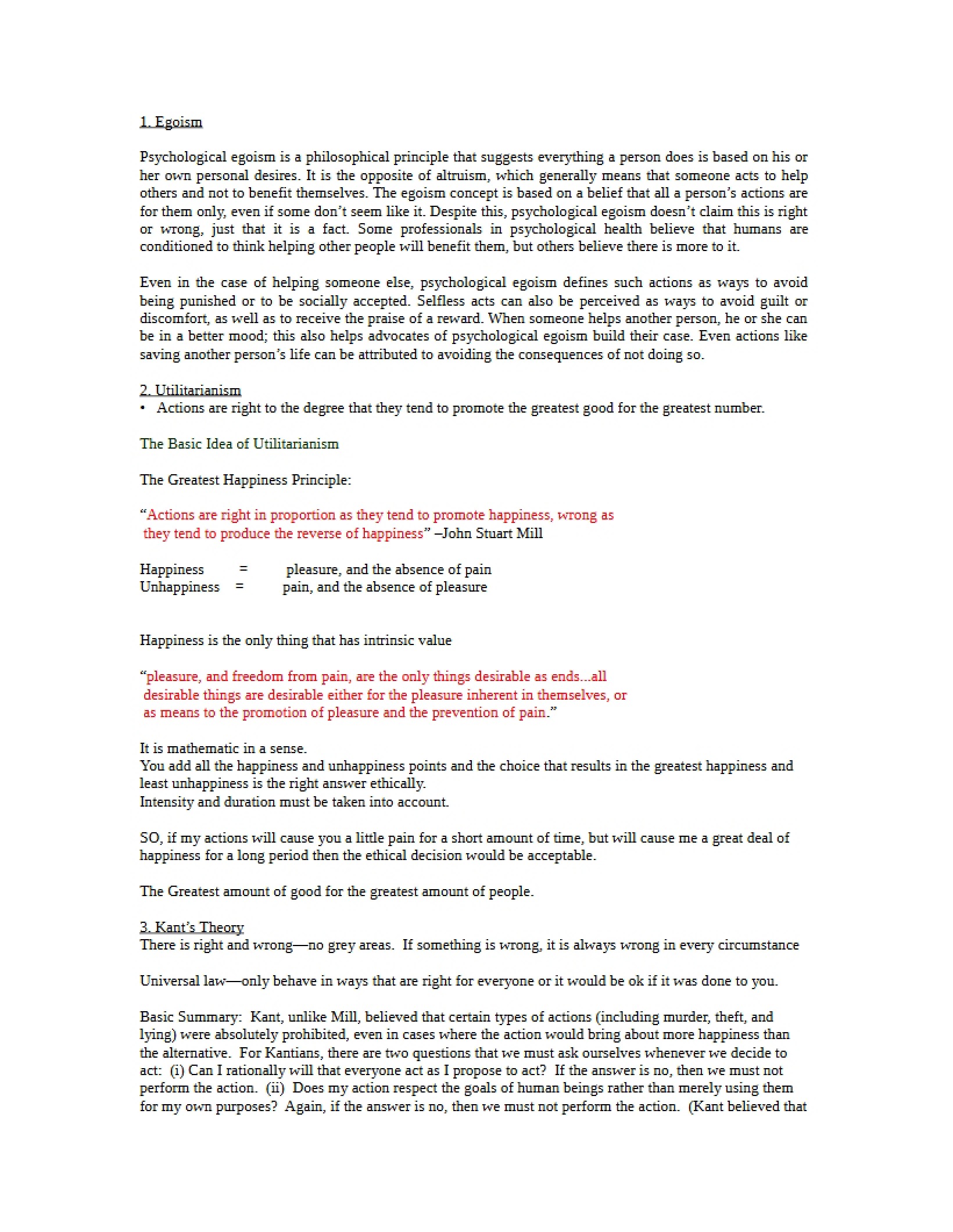 Theories of Ethics