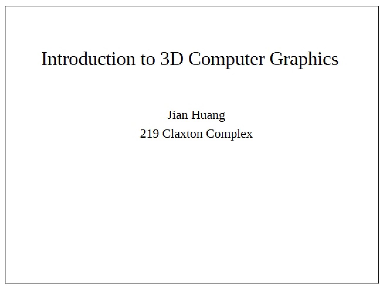 3D Computer Graphics Basics