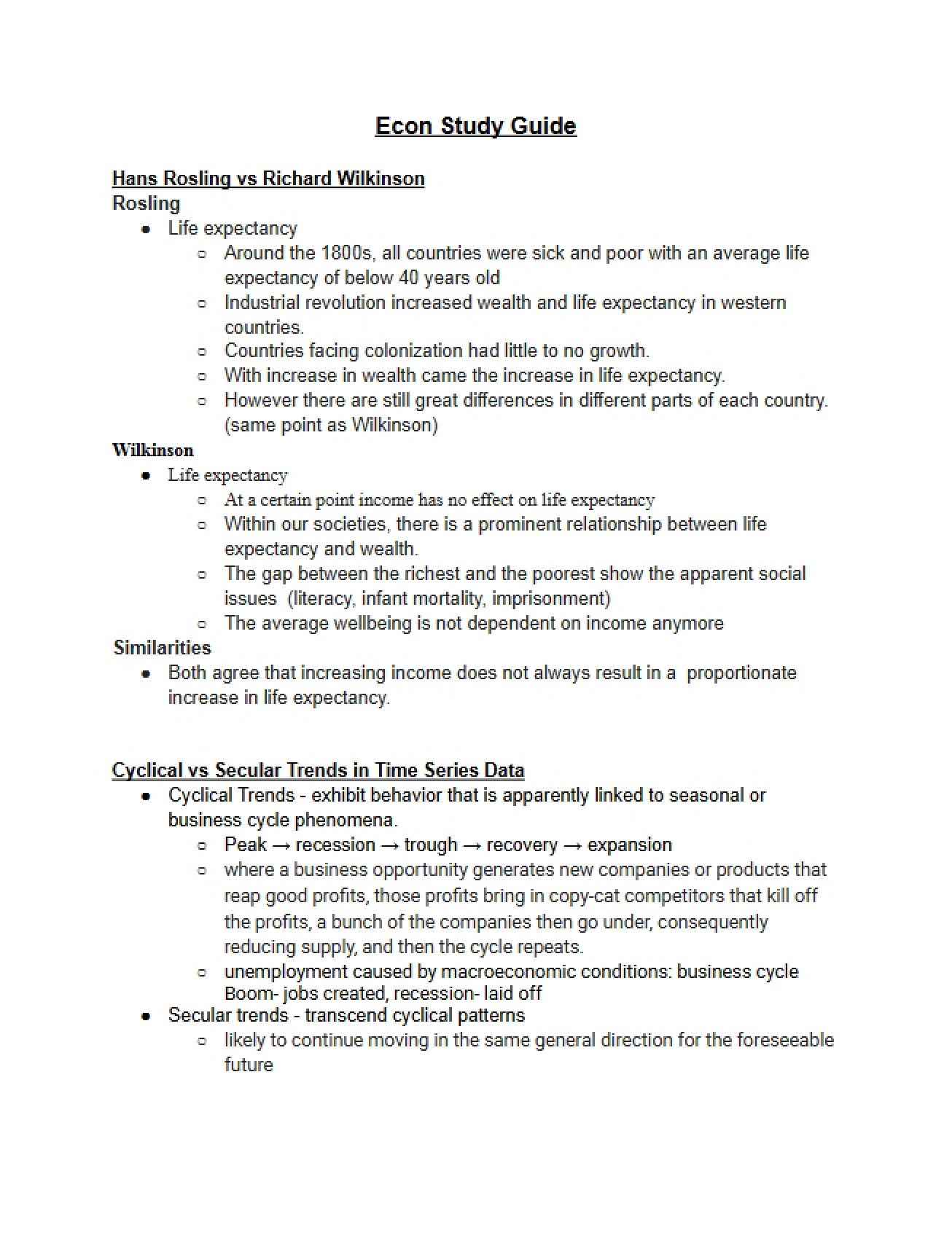 General Econ Study Guide