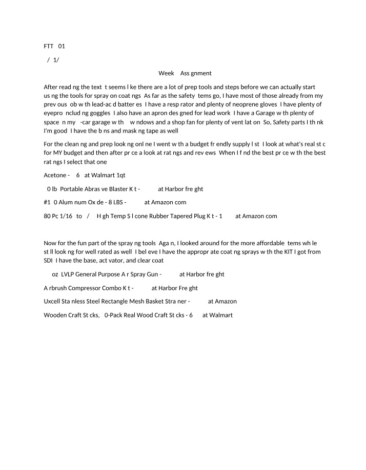 Assignment for Week 5