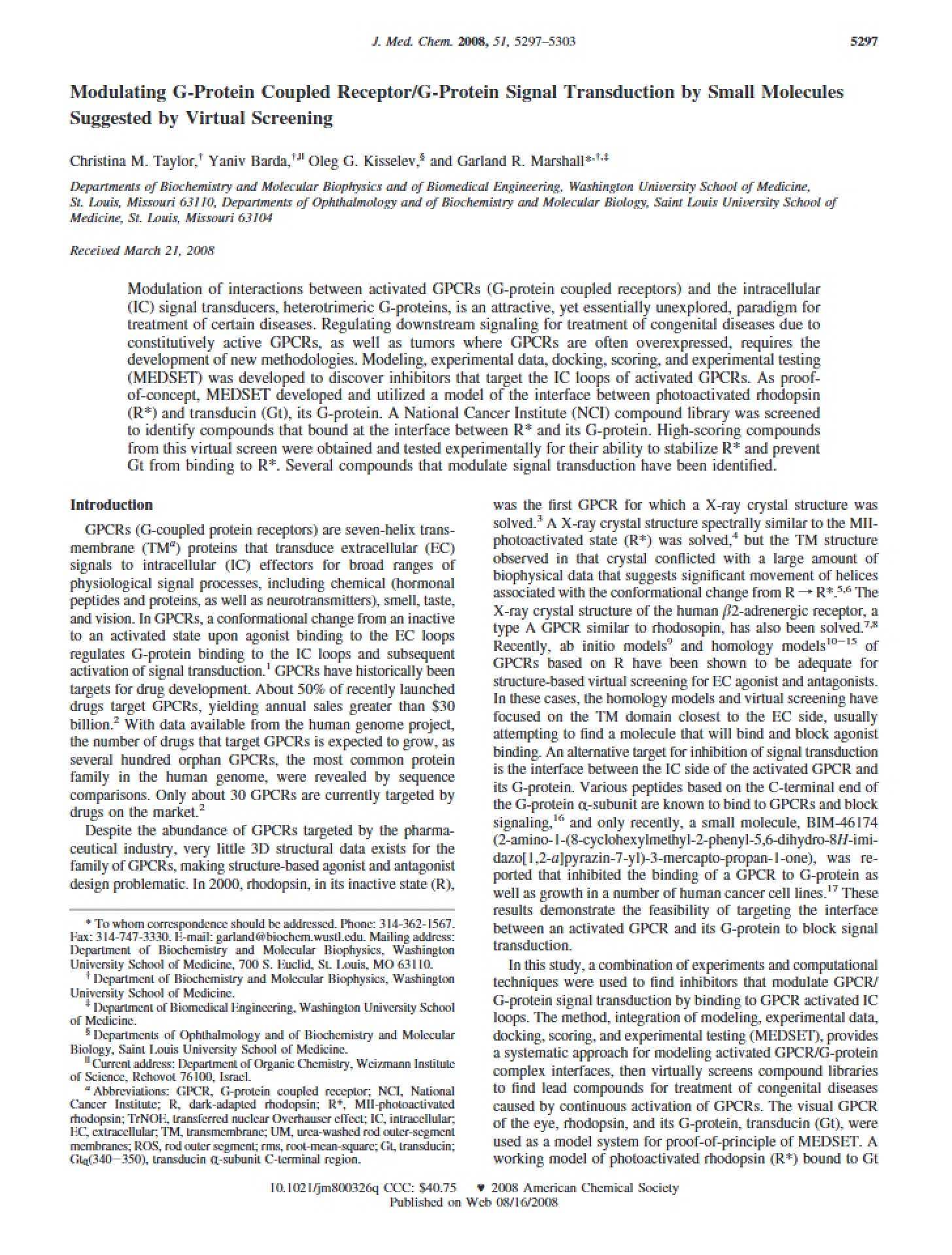 Signal Transduction Modulation G-Protein Coupled Receptor