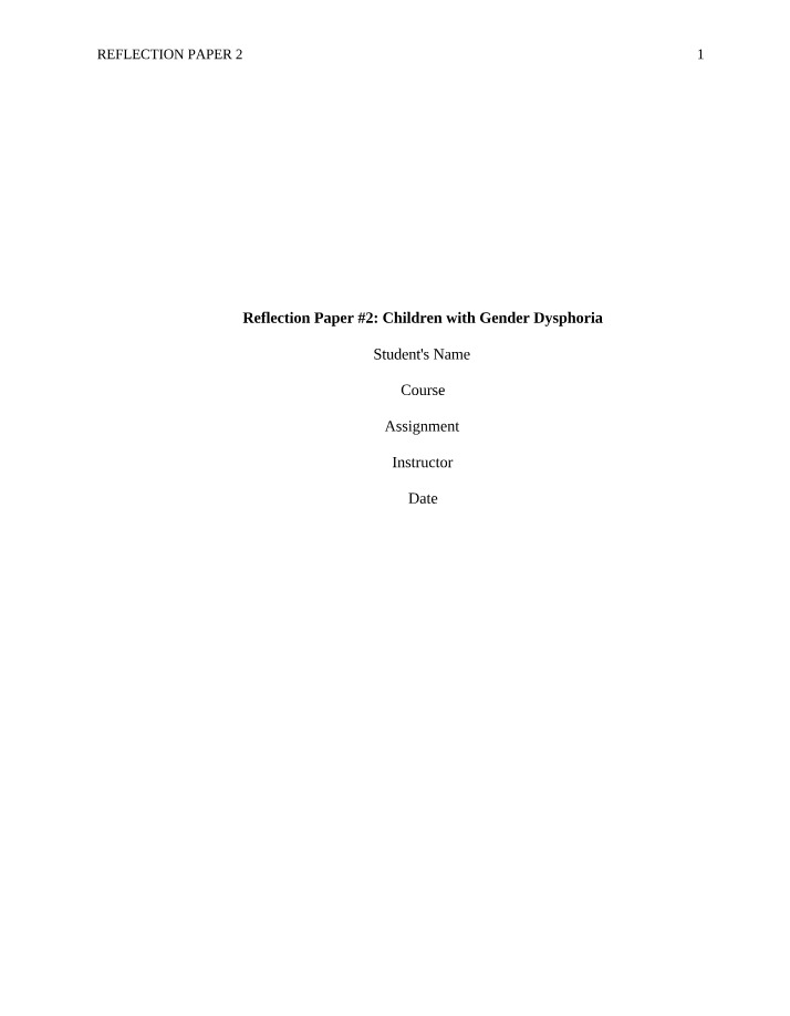 Reflection Paper Two
