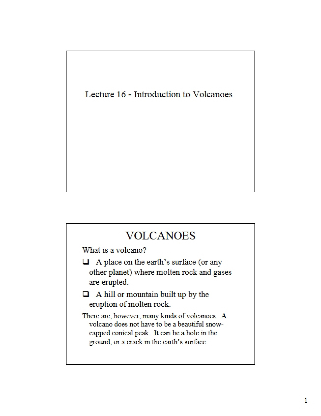 Volcanoes Intro