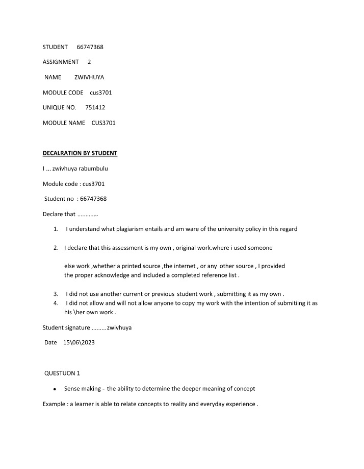 CUS3701 2023 - Assignment 2
