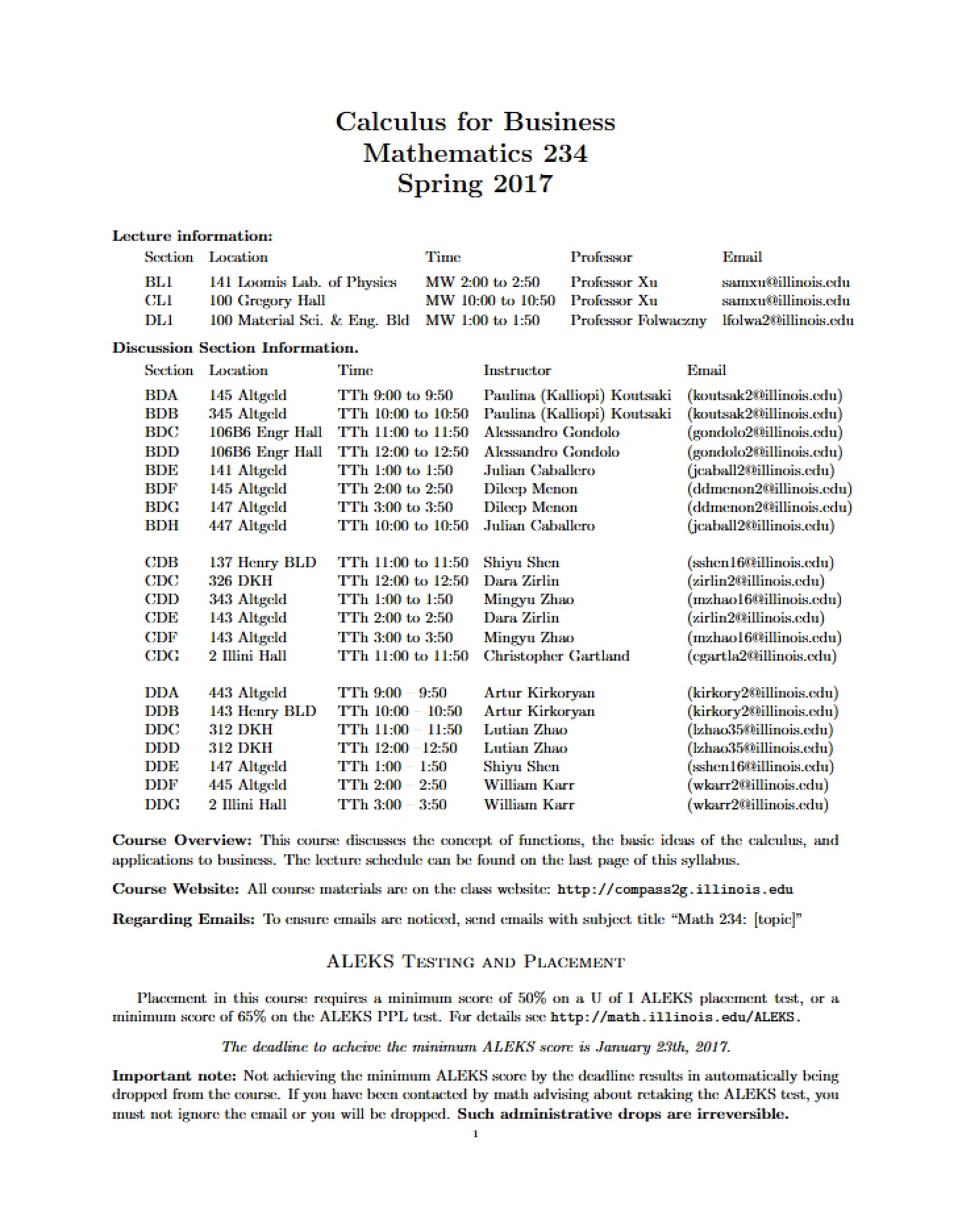 Math 234 Syllabus (Spring 17)