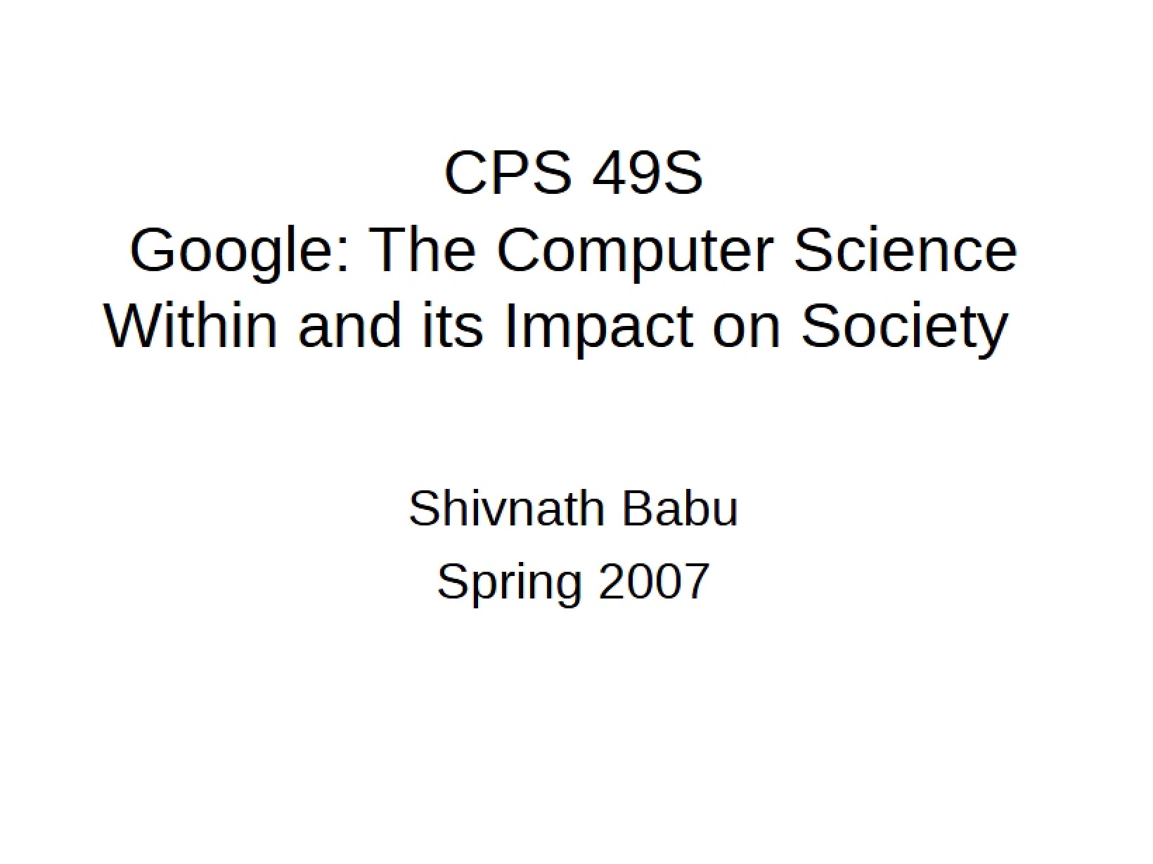 Society and Computer Science