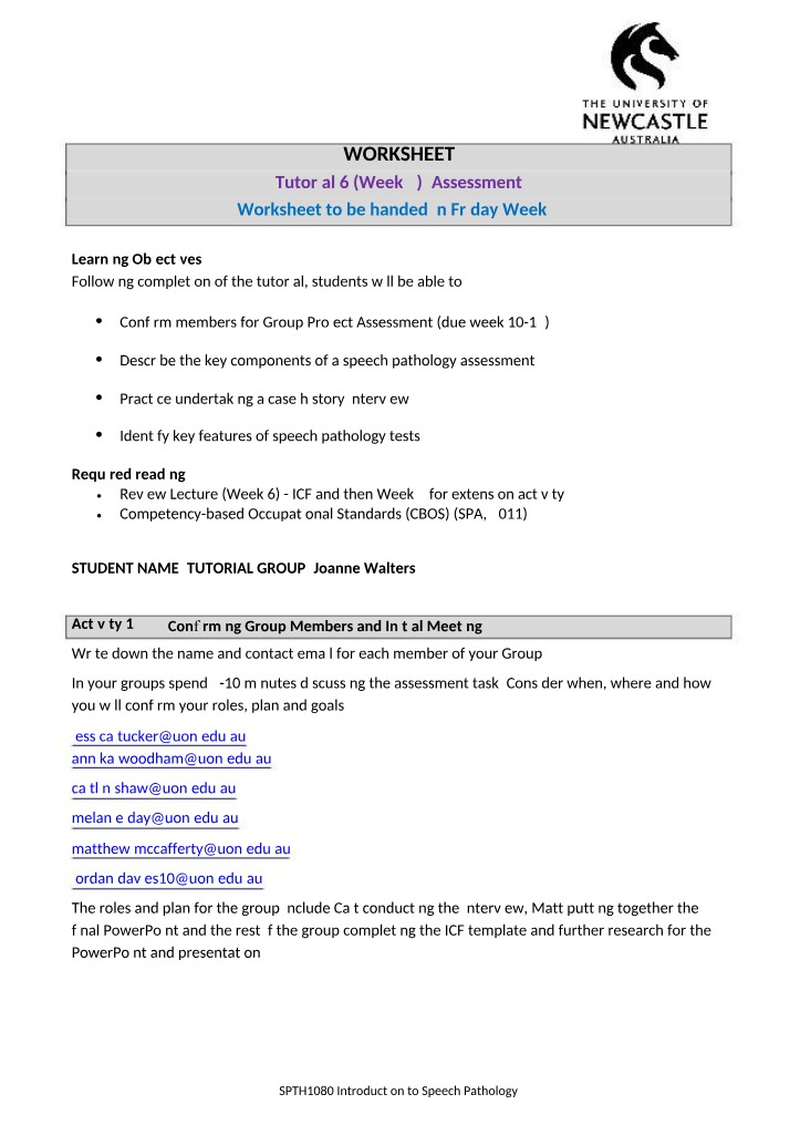 SPTH1080 - Tutorial 6 Worksheet (Week 7)