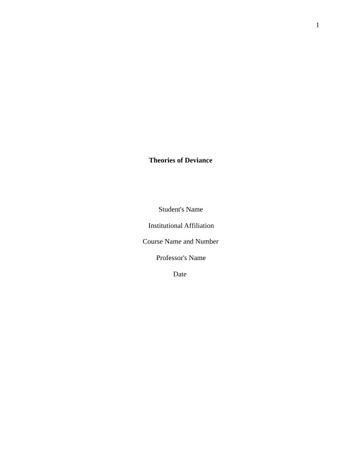 Notes on Deviance