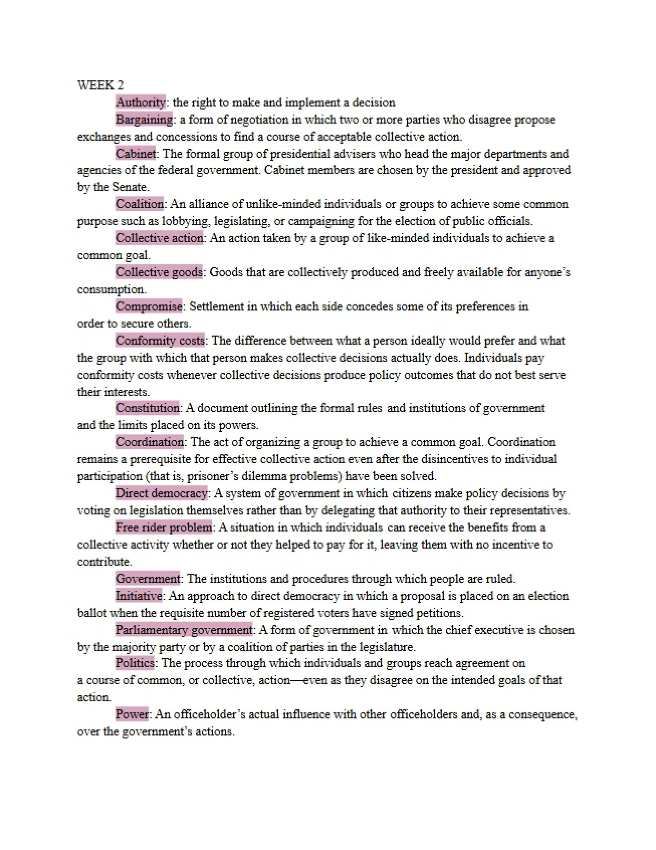 Guide for First POLS Exam