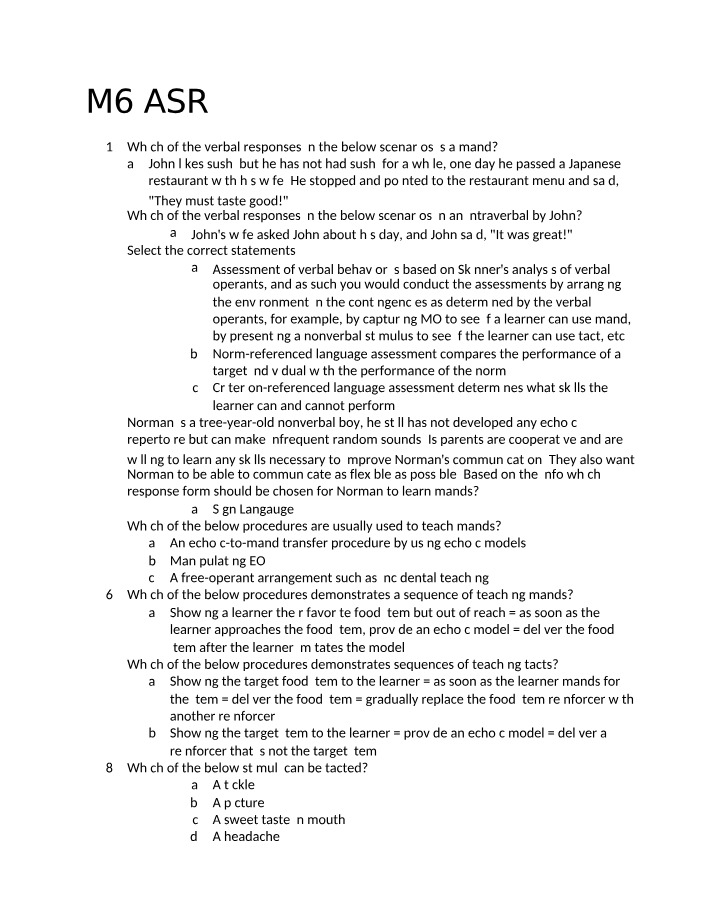 Module 6 ASR