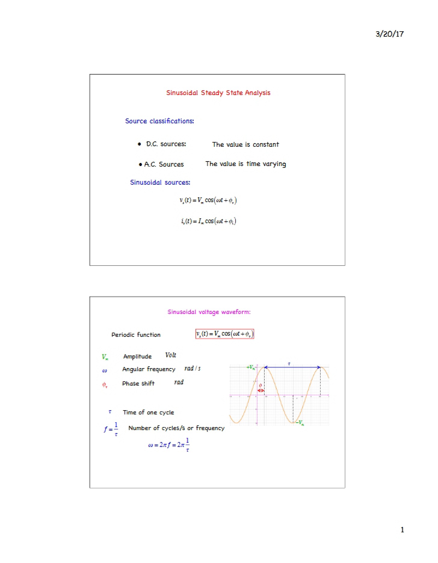 Sinusoidal Lecture 15