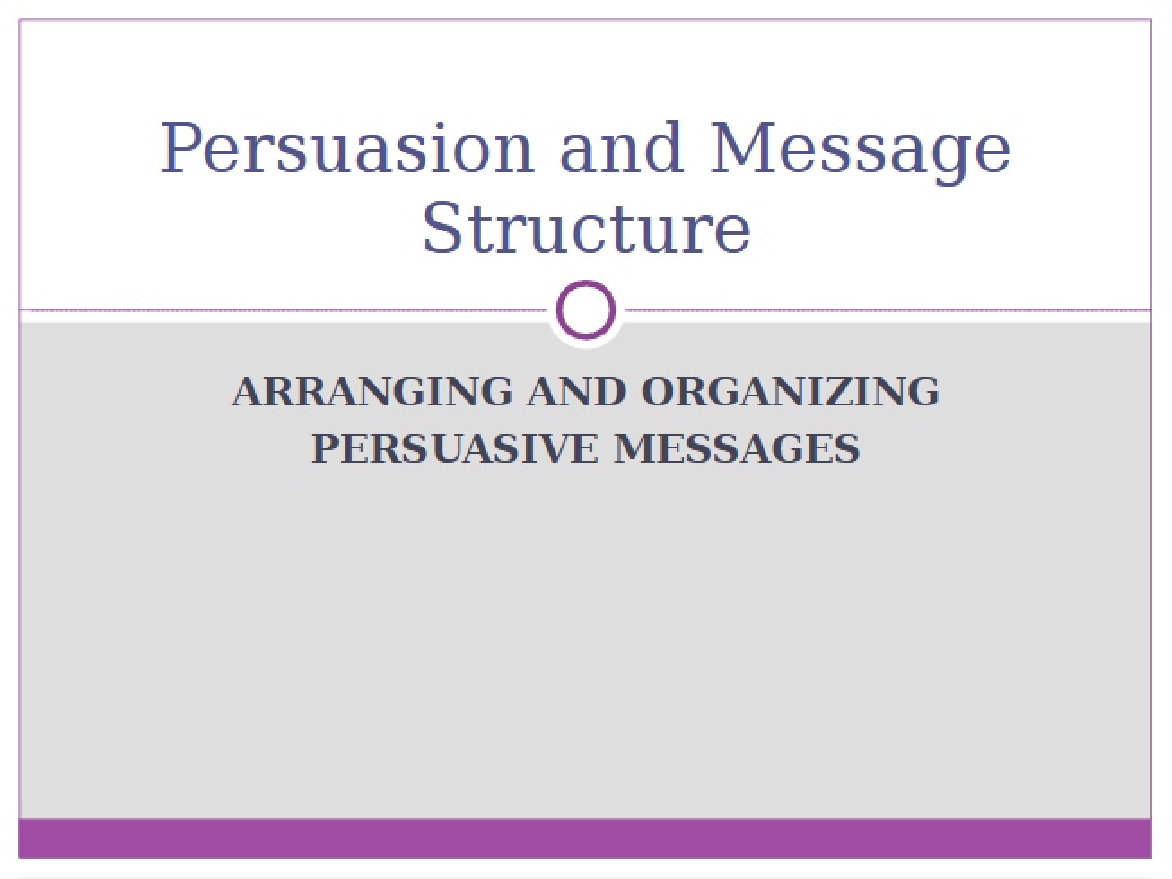 Message Structure and Persuasion